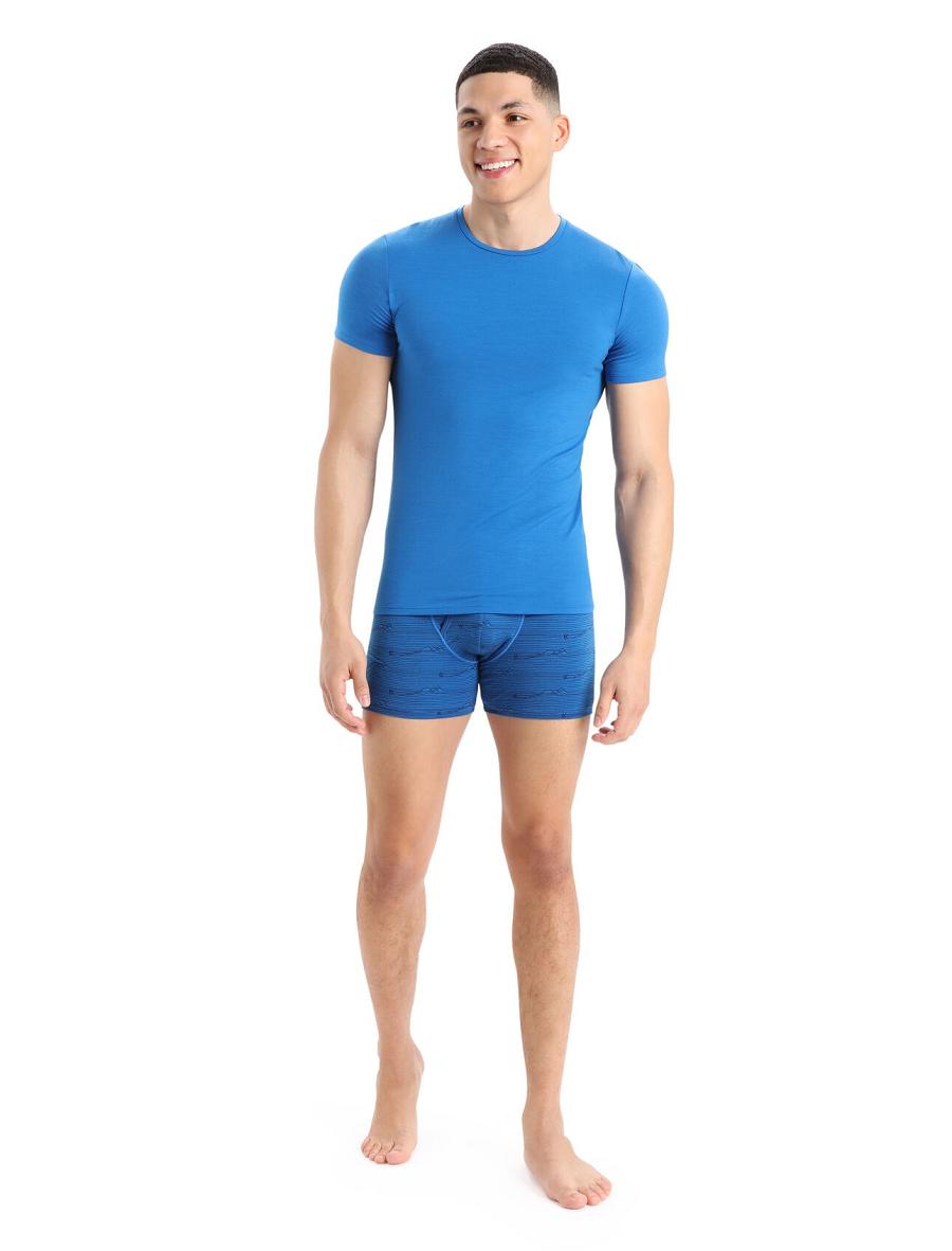 Lazurite / Midnight Navy Icebreaker Merino Anatomica Boxers With Fly Men's Underwear | AU 1304SGLO